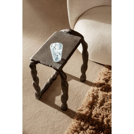 Rotben End table metal black / Stool - Recycled cast aluminium - Ferm Living