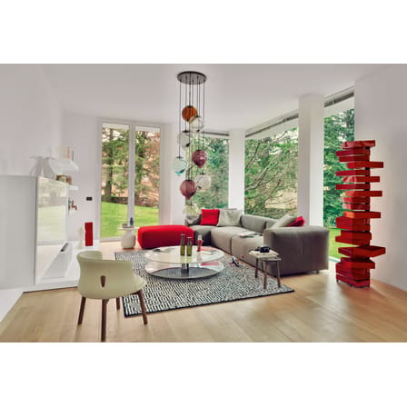 Revolving Cabinet Storage unit plastic material red / Pivoting cabinets - Shiro Kuramata, 1970 - H 185 cm - Cappellini