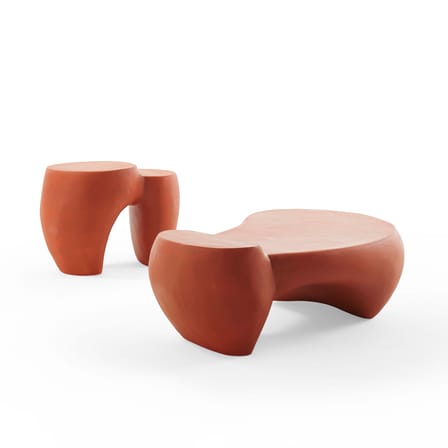 Table basse Dune Large céramique orange / 112 x 73 x H 38 cm - Mogg