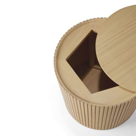 Table d'appoint Roller Max bois naturel / Coffre - Ø 40 x H 42 cm - Ethnicraft