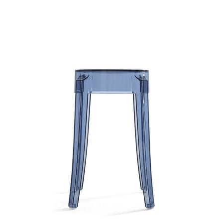 Tabouret empilable Charles Ghost plastique bleu / H 46 cm - Polycarbonate - Kartell