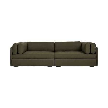 Canapé droit Elogio tissu vert / 3 places - L 270 cm / Réédition 1974 - Gubi