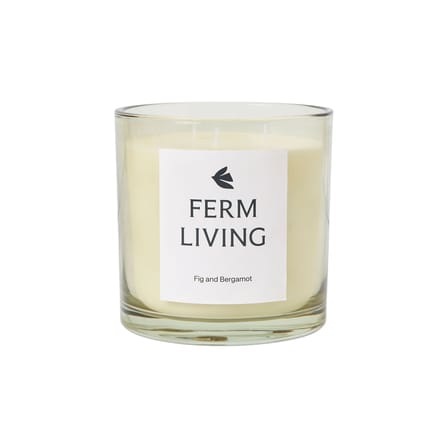 Candela profumata Vitto vetro bianco / Limone Bergamotto - H 12 cm - Ferm Living