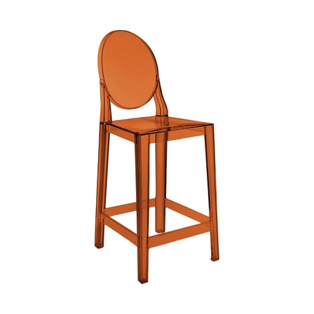 Chaise de bar One more plastique orange / H 65 cm - Kartell