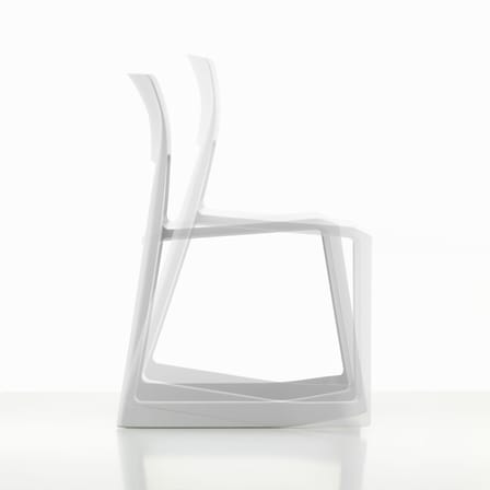 Chaise empilable Tip Ton RE gris / Plastique recyclé - Inclinable & ergonomique - Vitra