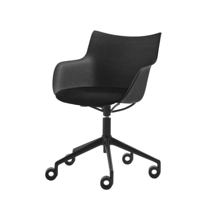 Fauteuil à roulettes Q/Wood SOFT bois noir - Kartell