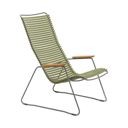 Fauteuil bas Click Lounge plastique vert / Dossier haut - Houe