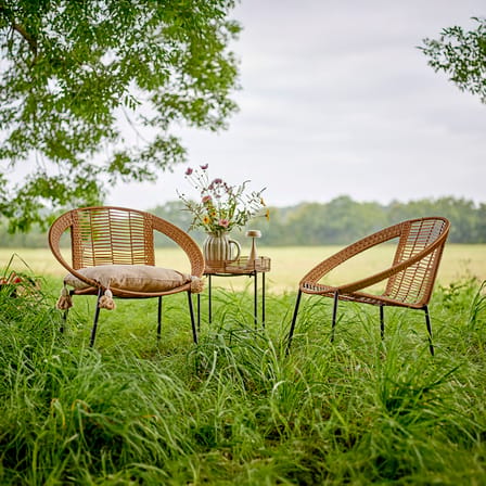 Fauteuil Dudine / Ensemble 2 fauteuils + table d'appoint - Bloomingville