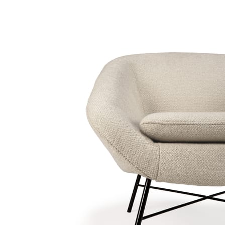 Fauteuil rembourré Barrow tissu blanc beige - Ethnicraft