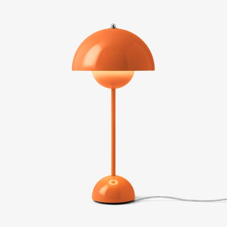 Lampe de table Flowerpot VP3 métal orange / H 50 cm - By Verner Panton, 1968 - &tradition