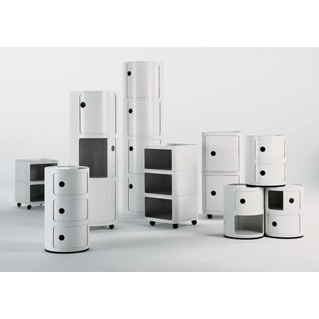 Rangement Componibili gris argent / 2 tiroirs - H 40 cm - Anna Castelli Ferrieri, 1968 - Kartell