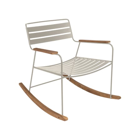 Rocking chair Surprising métal beige / teck - Fermob