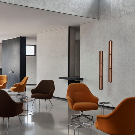 Suspension Numbra TY1 LED bois / L 122 cm - Position horizontale ou verticale - &tradition