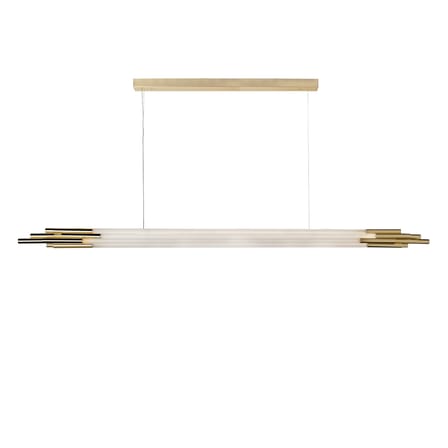 Suspension ORG Horizontal Large verre blanc / LED - L 200 cm - DCW éditions