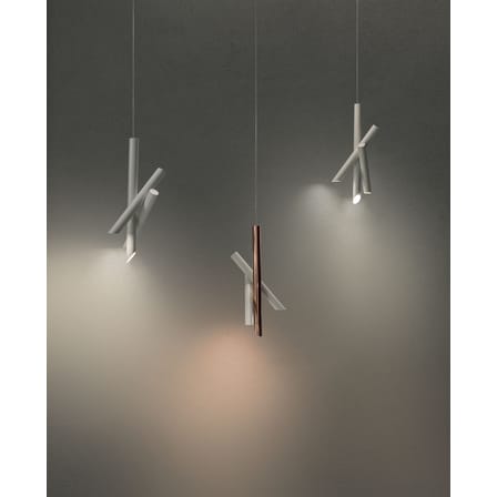Suspension Tubes 3 LED métal blanc / H 50 cm - Nemo