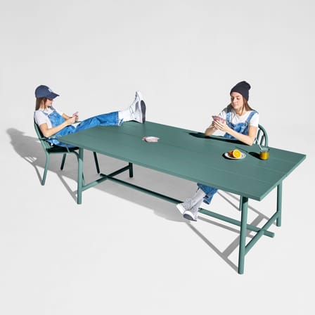 Table rectangulaire Fred's métal vert / 220 x 100 cm - 6 à 8 personnes - Fatboy