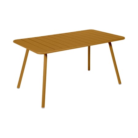Table rectangulaire Luxembourg métal jaune / 143 x 80 cm (6 personnes)  - Trou parasol - Fermob