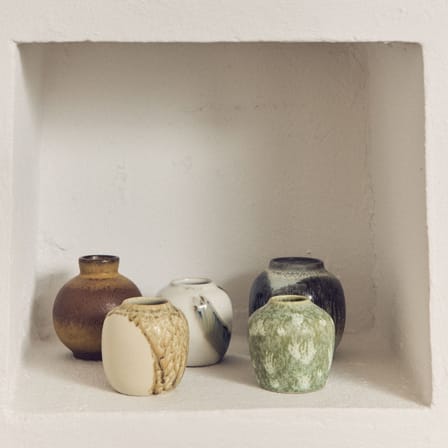 Set de 5 mini vases 70s céramique - HK LIVING
