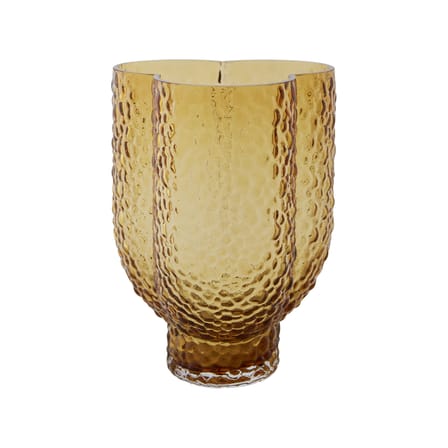 Vase Arura Trio verre orange / 18,5 x 16,2 x H 25 cm - Verre texturé - AYTM