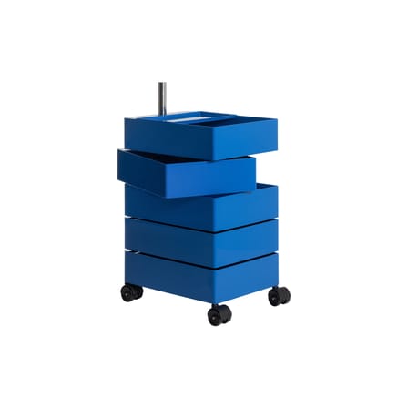 Caisson à roulettes 360° bleu / 5 tiroirs - 35 x 46 cm x H 60 cm - Magis