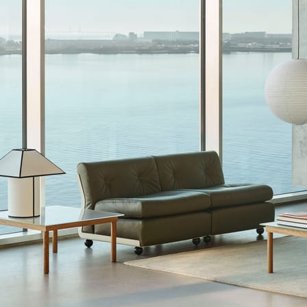 Sofa Amanta leder grün / Modulable - B 158,5 cm / Neuauflage 1966, Mario Bellini - Hay