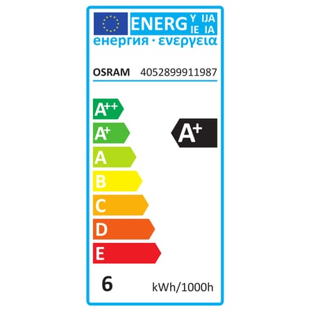 Ampoule LED E14  verre blanc / Flamme dépolie -6W=40W (2700K, blanc chaud) - Osram