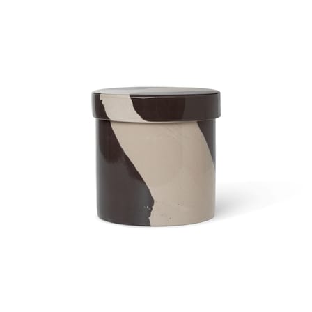 Boîte Inlay céramique marron beige Large / Ø 14 x H 14 cm - Ferm Living