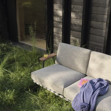Canapé de jardin 2 places Settle tissu gris / 152,5 cm - Muuto