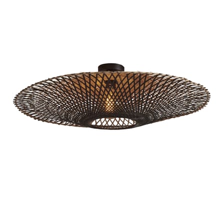 Kalimantan Ceiling light cane & fibres wood beige Bamboo - Ø 87 x H 20 cm - GOOD&MOJO
