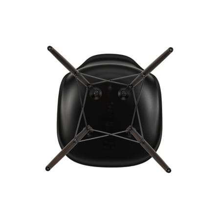 Chaise RE DSW - Eames Plastic Side Chair plastique noir / (1950) - Pieds bois foncé / Recyclé - Vitra