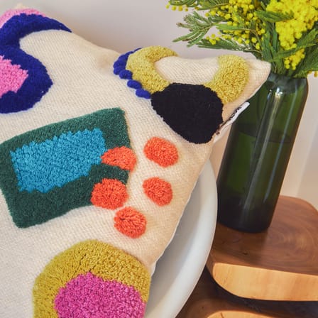 Coussin Fiesta / 45 x 45 cm - Laine recyclée tissée main - COLORTHERAPIS
