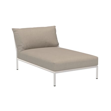 Canapé de jardin modulable Level 2 tissu beige / Dossier extra moelleux - P 139 cm - Houe