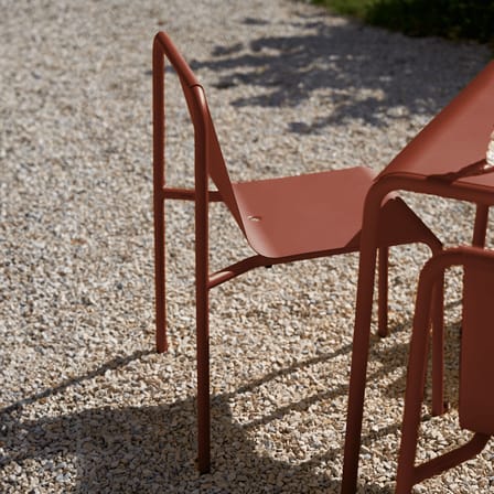 Fauteuil de repas empilable Panorama métal rouge / Avec accoudoirs / Seconde vie - TIPTOE