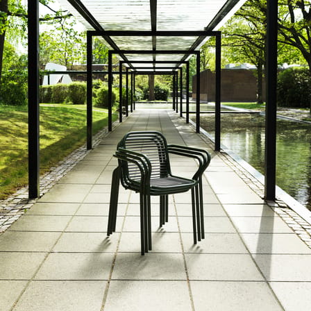 Fauteuil de repas empilable Vig métal vert - Normann Copenhagen