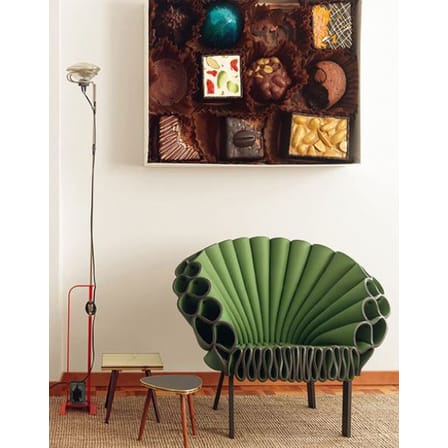 Fauteuil Peacock tissu bleu / Dror Studio, 2009 - Feutre ondulé - Cappellini