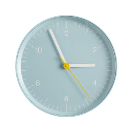 Horloge murale  plastique bleu / Jasper Morrison, 2008 - Ø 26,5 cm - Hay