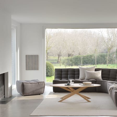 N701 Pouf textile grey / UK version - 70 x 70 cm - Ethnicraft