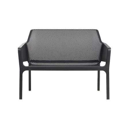 Panca con schienale Net corian nero / Impilabile - L 116 cm - NARDI