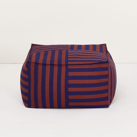 Pouf Otto tessuto blu / Poggiapiedi - 55 x 55 cm - NOBODINOZ
