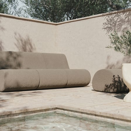 Outdoor-Hocker Rouli textil braun - Ferm Living