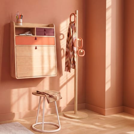 Portemanteau sur pied Fernand bois orange / H 180 cm - Hartô