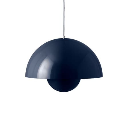 Suspension Flowerpot Big VP2 métal bleu / Ø 50 cm - By Verner Panton, 1968 - &tradition