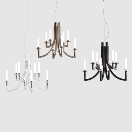 Suspension Khan plastique noir / By starck - Ø 77 x H 61 cm (ampoules incluses) - Kartell