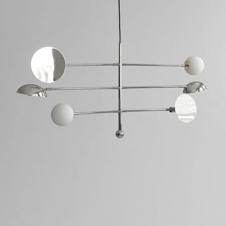 Suspension Sahn métal argent / Modulable - L 125 x H 58 cm - 101 COPENHAGEN