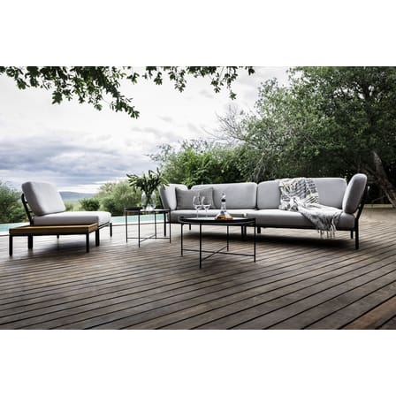 Table basse Edge métal noir / Poignée rabattable -Ø 62 x H 46 cm - Houe