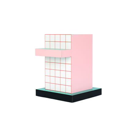 Table d'appoint Super Side Table bois quadrillage rouge / 42,3 x 42 cm x H 54,6 cm - Seletti