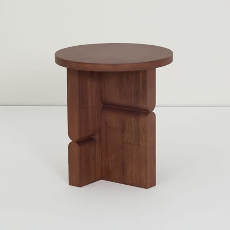 Table d'appoint Coloured Wood Noon bois marron / Ø 38 x H 42,5 cm - NOBODINOZ