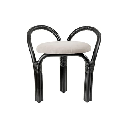 Tabouret rembourré Bistra fibre végétale noir - Gubi