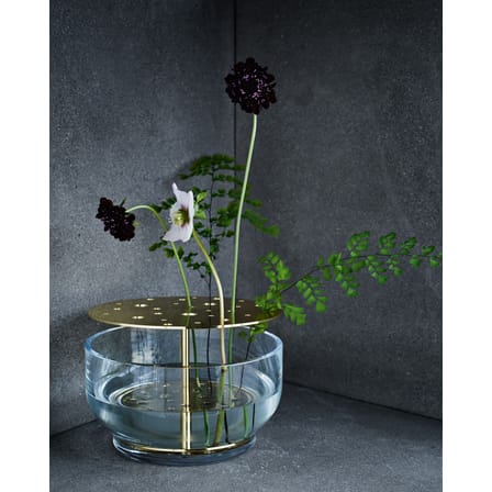 Vaso Ikebana / Ottone & Vetro soffiato - H 15,5 cm - Fritz Hansen