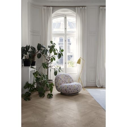 Fauteuil rembourré Pacha tissu blanc / Pierre Paulin - Réédition 1975 - Gubi